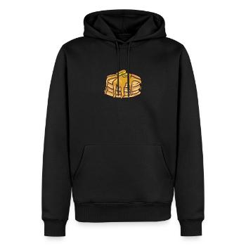 Pancakes - Männer Premium Bio Hoodie - Schwarz - Vorne - Nico (187cm)