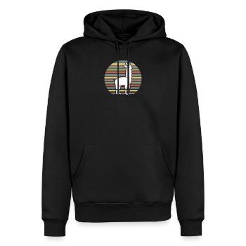 lama - Men’s Premium Organic Hoodie - black - Front - Nico (187cm)