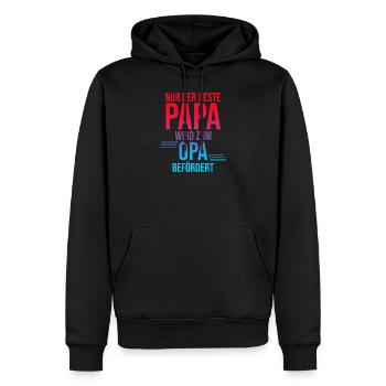 Nur der beste Papa wird zum Opa befördert - Männer Premium Bio Hoodie - Schwarz - Vorne - Nico (187cm)