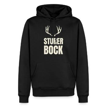 Sturer Bock Geschenk - Männer Premium Bio Hoodie - Schwarz - Vorne - Nico (187cm)