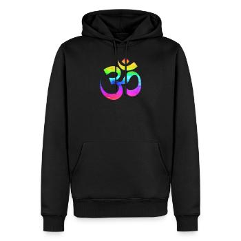 Arc-en-ciel Om - Sweat à capuche Premium bio Homme - noir - Devant - Nico (187cm)