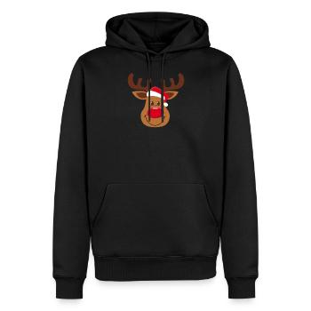 Reindeer with Cap Moose Corona Christmas Children - Men’s Premium Organic Hoodie - black - Front - Nico (187cm)