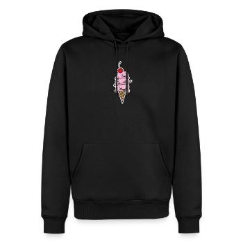 Eis Fisch Blobfish Eiscreme Kugel - Männer Premium Bio Hoodie - Schwarz - Vorne - Nico (187cm)