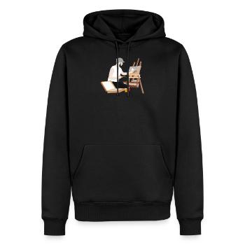 Painter Draw Painting Paint Picture - Men’s Premium Organic Hoodie - black - Front - Nico (187cm)