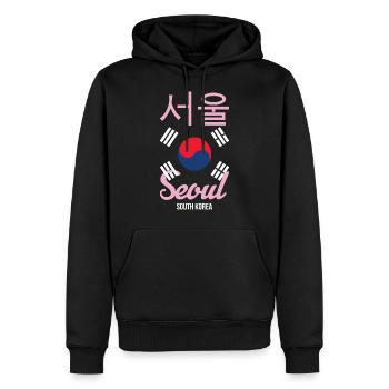 Seoul Korea Südkorea Koreanisch Stadt K-Pop Spruch - Männer Premium Bio Hoodie - Schwarz - Vorne - Nico (187cm)