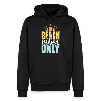 beach beach summer - Men’s Premium Organic Hoodie - black - Front - Nico (187cm)