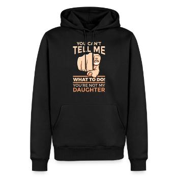 Vater Tochter Spruch Papa Geschenk Humor - Männer Premium Bio Hoodie - Schwarz - Vorne - Nico (187cm)