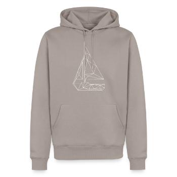 Voilier - Sweat à capuche Premium bio Homme - taupe - Devant - Nico (187cm)