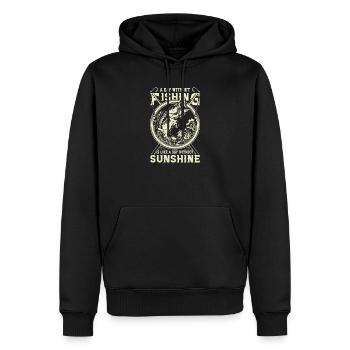 A day without fishing is like a day without ...... - Männer Premium Bio Hoodie - Schwarz - Vorne - Nico (187cm)