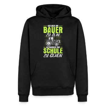 Landwirt Bauer Trecker Traktor Kinder Geschenk - Männer Premium Bio Hoodie - Schwarz - Vorne - Nico (187cm)