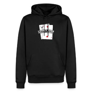 Joueur de poker de jeu de carte-cadeau de blanchisserie - Sweat à capuche Premium bio Homme - noir - Devant - Nico (187cm)