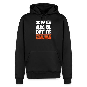 Sprüche Alkohol Vodka Whiskey Futschi Viel trinken - Männer Premium Bio Hoodie - Schwarz - Vorne - Nico (187cm)
