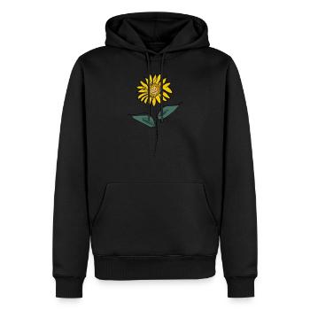 One line sunflower - Men’s Premium Organic Hoodie - black - Front - Nico (187cm)