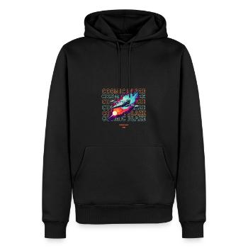 Kosmische Flamme - Männer Premium Bio Hoodie - Schwarz - Vorne - Nico (187cm)