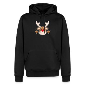 Rudolph's Friendly Reindeer Head - Men’s Premium Organic Hoodie - black - Front - Nico (187cm)