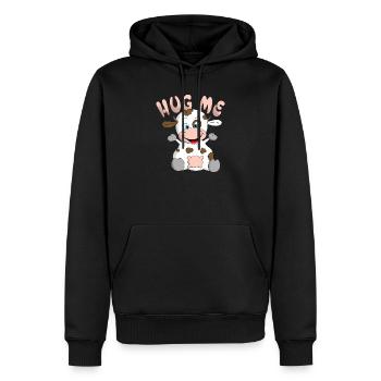 Hug me Kuh - Männer Premium Bio Hoodie - Schwarz - Vorne - Nico (187cm)