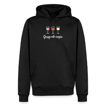 Gruppentherapie Unterschiedliche Weinsorten - Männer Premium Bio Hoodie - Schwarz - Vorne - Nico (187cm)