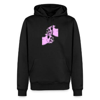 Schwein Schweine - Männer Premium Bio Hoodie - Schwarz - Vorne - Nico (187cm)