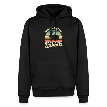 Hase Kaninchen - Männer Premium Bio Hoodie - Schwarz - Vorne - Nico (187cm)