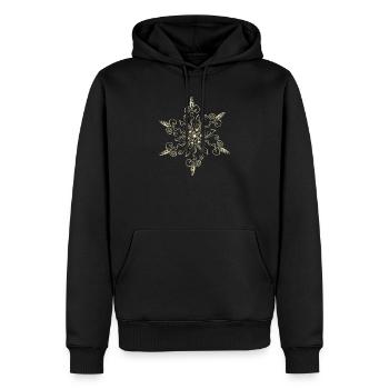 Schneeflocke Stern Eiskristall - Männer Premium Bio Hoodie - Schwarz - Vorne - Nico (187cm)