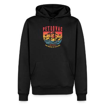 Petrovac Montenegro Strand Design - Männer Premium Bio Hoodie - Schwarz - Vorne - Nico (187cm)