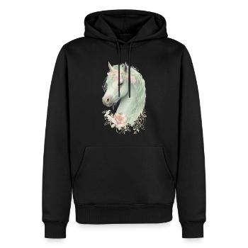 Pferd Mystisch - Männer Premium Bio Hoodie - Schwarz - Vorne - Nico (187cm)