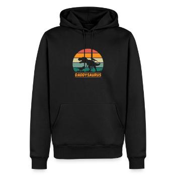 DADDYSAURUS - Männer Premium Bio Hoodie - Schwarz - Vorne - Nico (187cm)