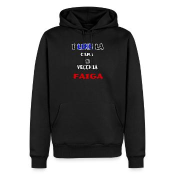 belle chemise CARA E VECCHIA FAIGA jerry calà - Sweat à capuche Premium bio Homme - noir - Devant - Nico (187cm)