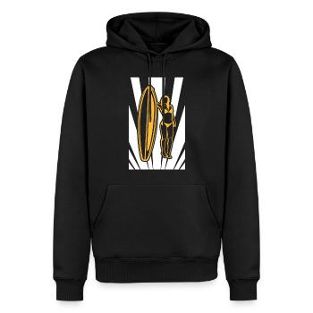 Surfen Skizze - Männer Premium Bio Hoodie - Schwarz - Vorne - Nico (187cm)