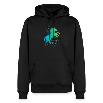 Pferd Illustration Explosion Kunst Symbol icon - Männer Premium Bio Hoodie - Schwarz - Vorne - Nico (187cm)