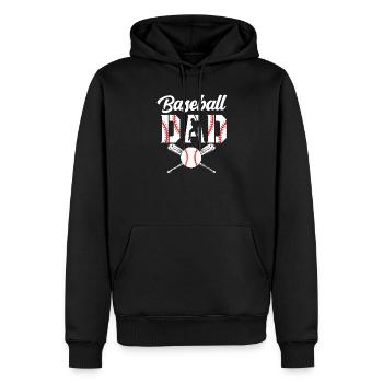 Baseball Papa Emblem T-Shirt - Männer Premium Bio Hoodie - Schwarz - Vorne - Nico (187cm)