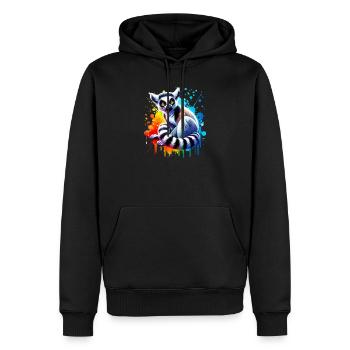Lemur - Männer Premium Bio Hoodie - Schwarz - Vorne - Nico (187cm)