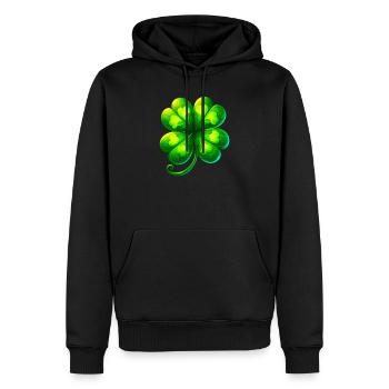 Four-leaf clover - Men’s Premium Organic Hoodie - black - Front - Nico (187cm)