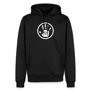 Handabdruck Hand - Männer Premium Bio Hoodie - Schwarz - Vorne - Nico (187cm)