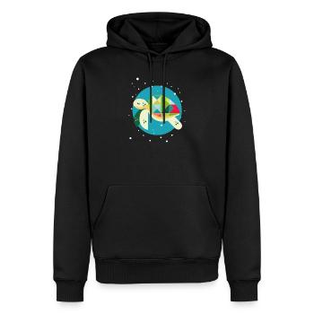 niedliche Schildkröte – Kreative Unterwasserwelt - Männer Premium Bio Hoodie - Schwarz - Vorne - Nico (187cm)