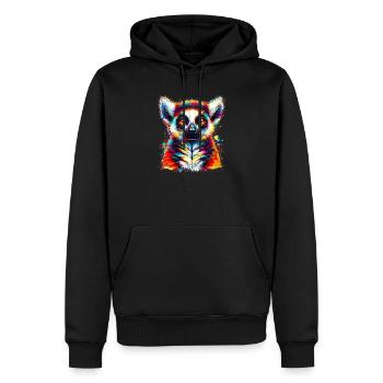 Lémurien - Sweat à capuche Premium bio Homme - noir - Devant - Nico (187cm)
