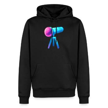 Conception de télescope plat et coloré - Sweat à capuche Premium bio Homme - noir - Devant - Nico (187cm)