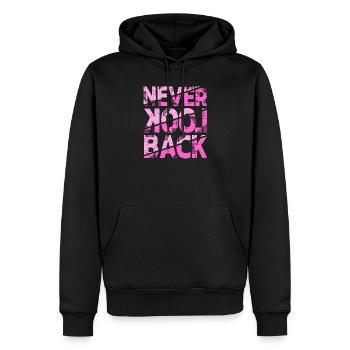 Conception de motivation Never Look Back - Sweat à capuche Premium bio Homme - noir - Devant - Nico (187cm)