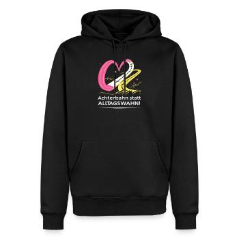 Roller coaster instead of everyday mania - Men’s Premium Organic Hoodie - black - Front - Nico (187cm)