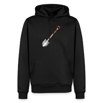 Bêche classique – motif d’outils de jardin et de construction - Sweat à capuche Premium bio Homme - noir - Devant - Nico (187cm)