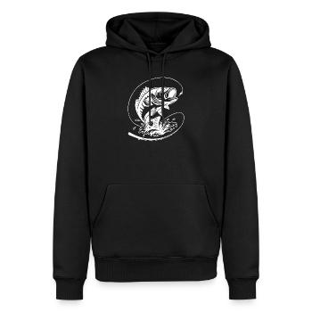 Dynamische Barschfisch-Illustration - Männer Premium Bio Hoodie - Schwarz - Vorne - Nico (187cm)