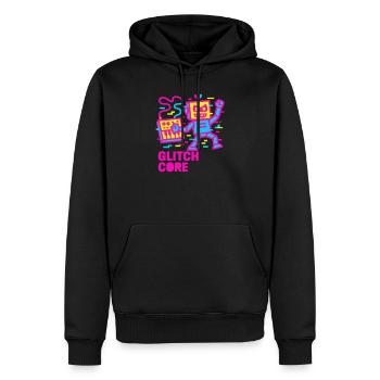 Glitchcore! - Männer Premium Bio Hoodie - Schwarz - Vorne - Nico (187cm)