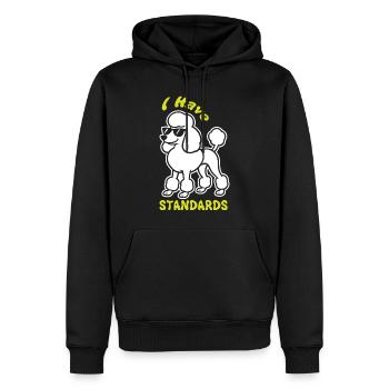 Ausdrucksstarker Pudel mit Sonnenbrille - Männer Premium Bio Hoodie - Schwarz - Vorne - Nico (187cm)