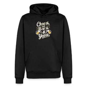 Cheers to 40 Years Beer Celebration - Men’s Premium Organic Hoodie - black - Front - Nico (187cm)