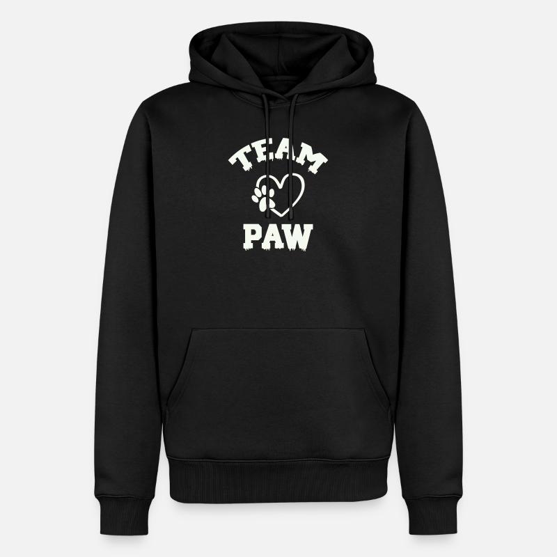 Team Paw Pfote - Männer Premium Bio Hoodie - Schwarz