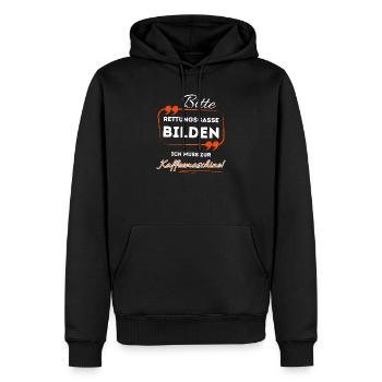 Veuillez former une voie d’urgence ...- Pour les buveurs de café - Sweat à capuche Premium bio Homme - noir - Devant - Nico (187cm)