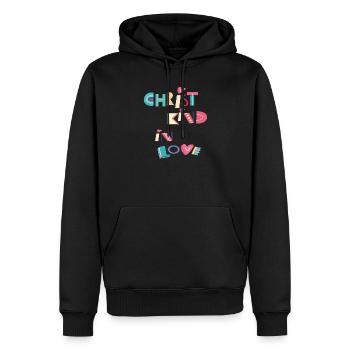 Christkind in Love - Männer Premium Bio Hoodie - Schwarz - Vorne - Nico (187cm)