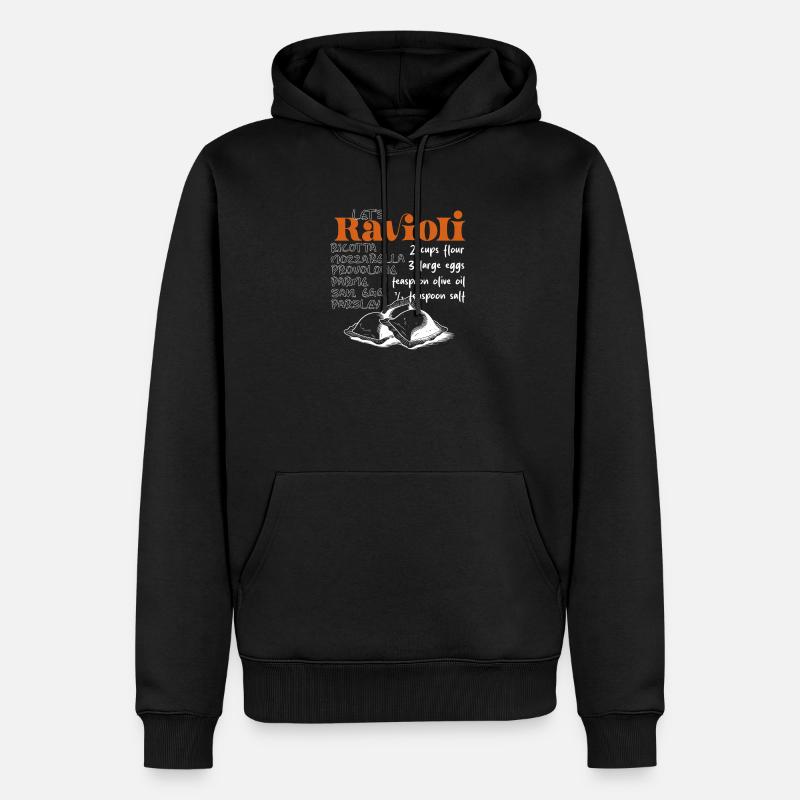 Let's Ravioli - Das Rezept - Männer Premium Bio Hoodie - Schwarz