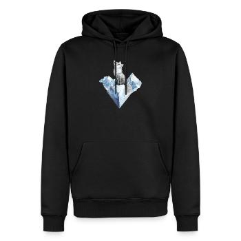 Polarfuchs Fuchs Wintermotiv - Männer Premium Bio Hoodie - Schwarz - Vorne - Nico (187cm)
