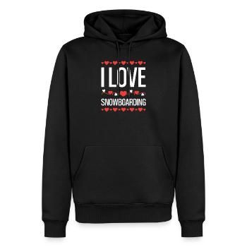 I Love Snowboarding - Männer Premium Bio Hoodie - Schwarz - Vorne - Nico (187cm)